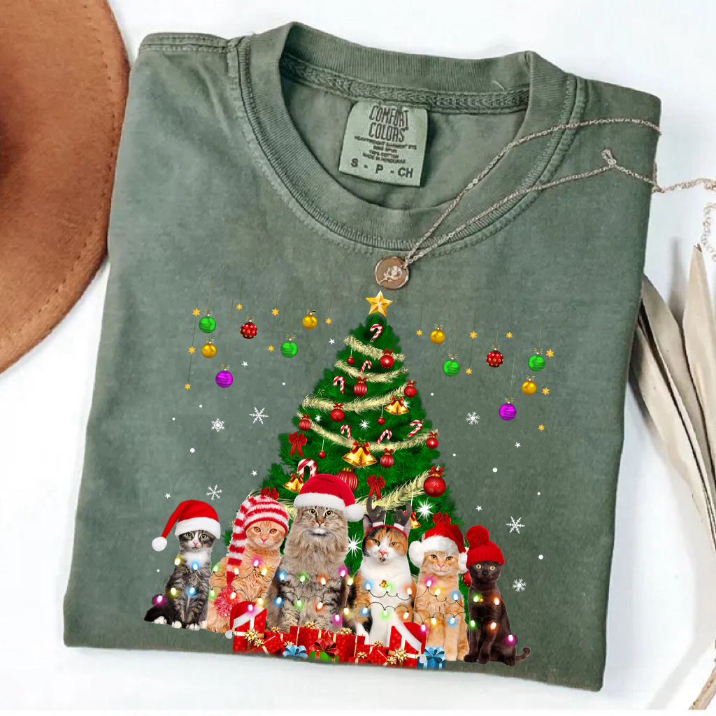 Cat Christmas Tree T-Shirt