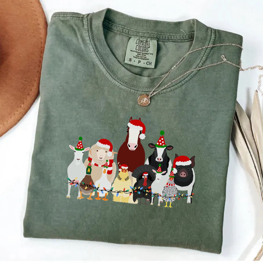 Farm Animals Christmas T-Shirt