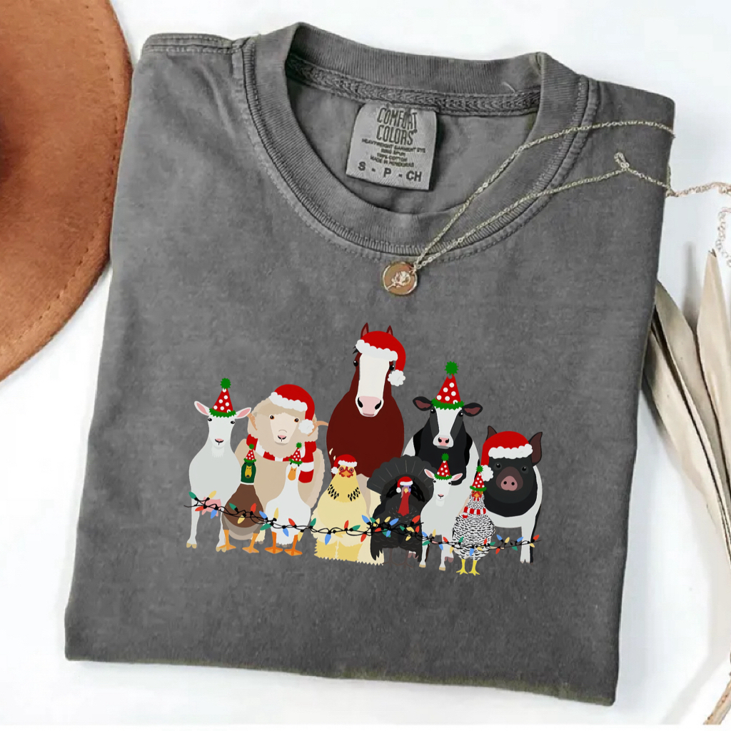 Farm Animals Christmas T-Shirt
