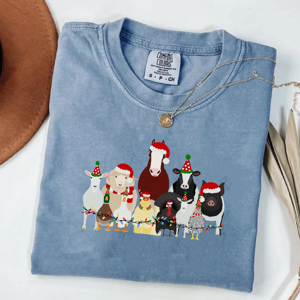 Farm Animals Christmas T-Shirt