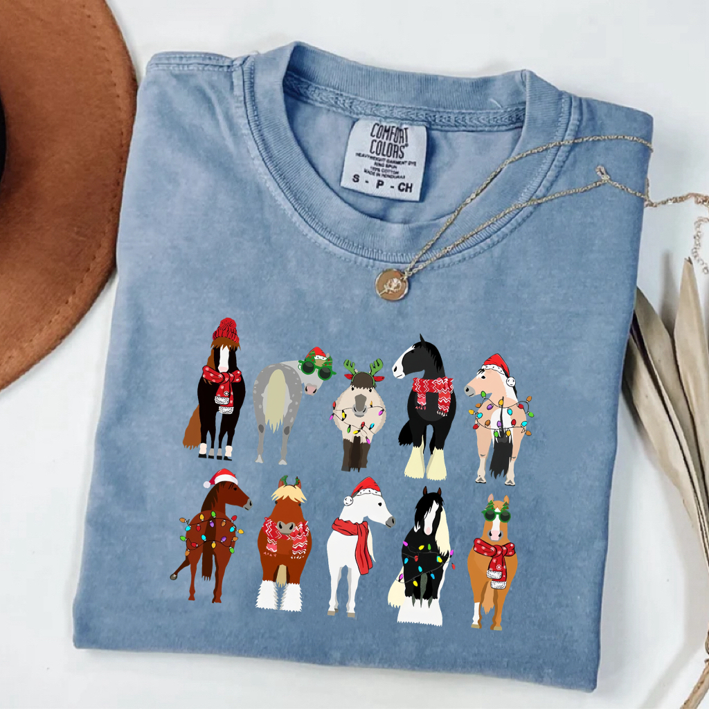 Funny Horse Christmas T-Shirt