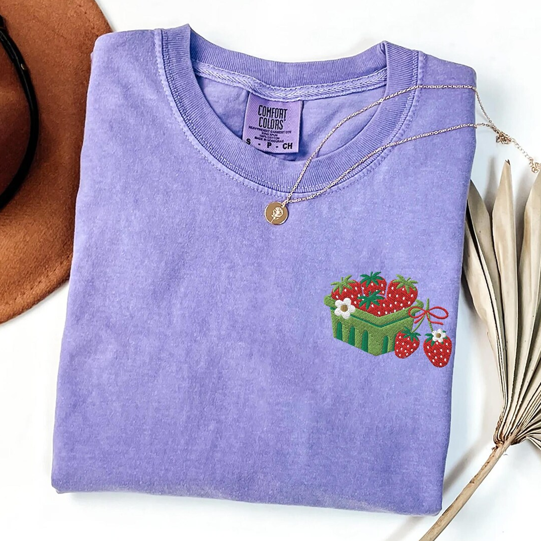 Embroidered Strawberry T-shirt