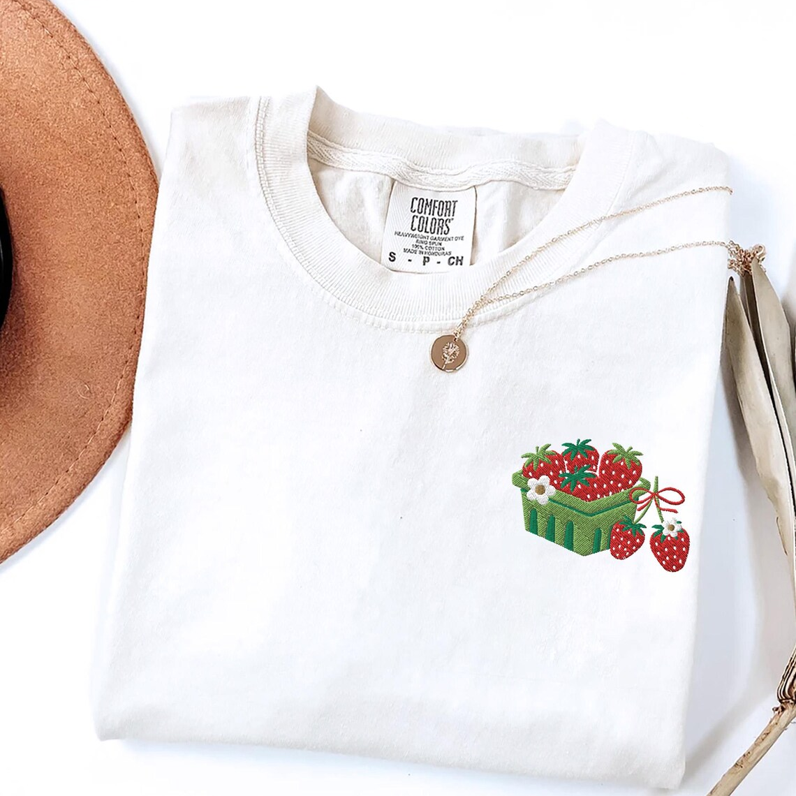 Embroidered Strawberry T-shirt