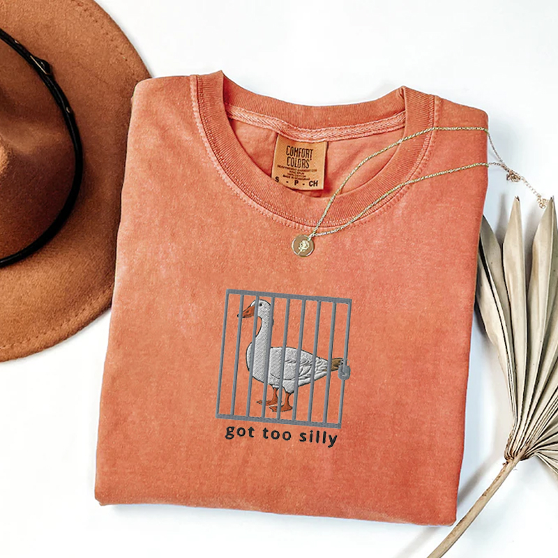 Got too silly Embroidered T-shirt-Magmoo