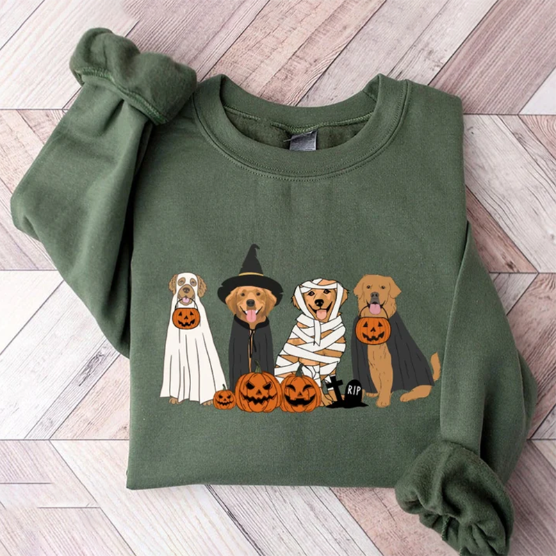 Golden Retriever Ghost Dogs Sweatshirt-Magmoo