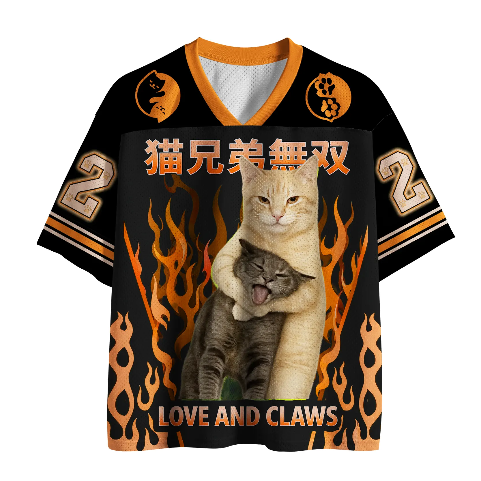Magmoo Orange Cat’s Tight Embrace Mesh Jersey-Magmoo