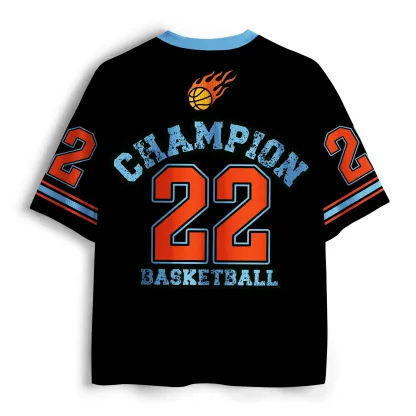 Magmoo Retro Flame Champion Basketball Mesh Jersey-Magmoo
