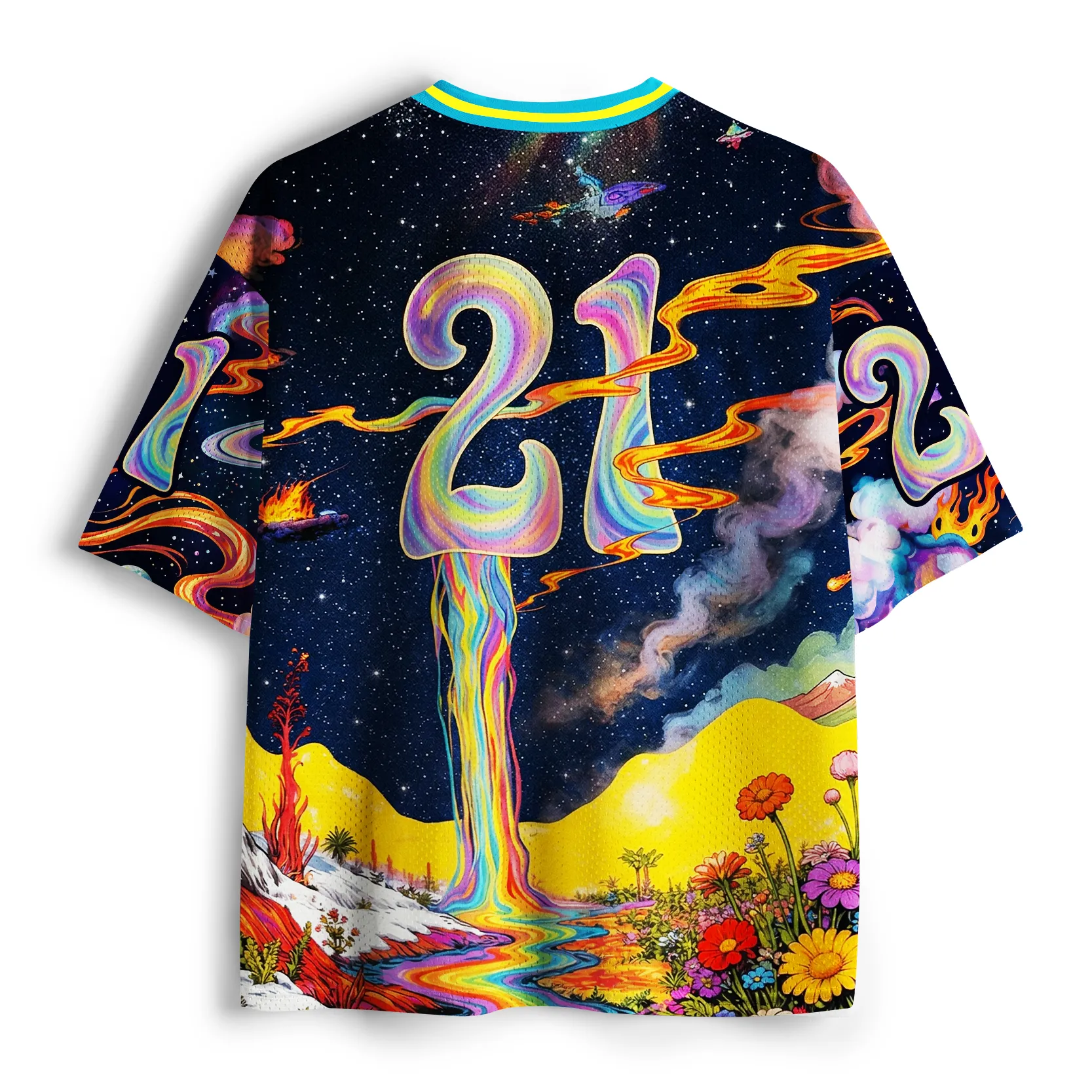 Magmoo Surreal Starfall Flower Mesh Jersey-Magmoo