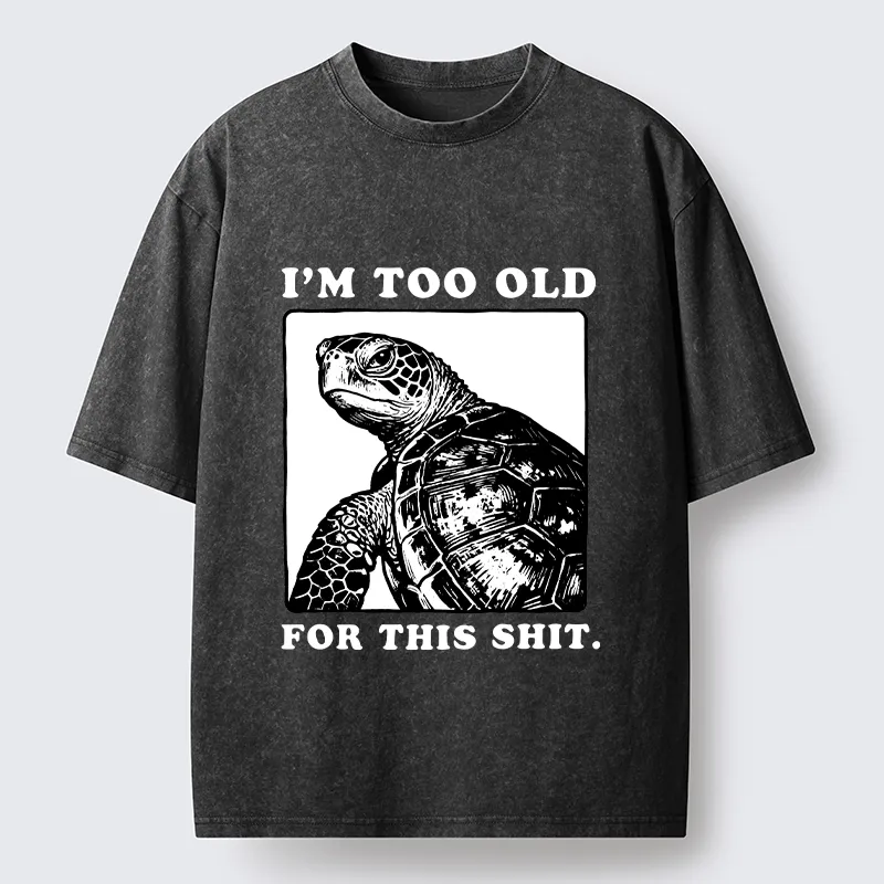 Magmoo Turtle I Quit Meme Energy Washed T-Shirt-Magmoo
