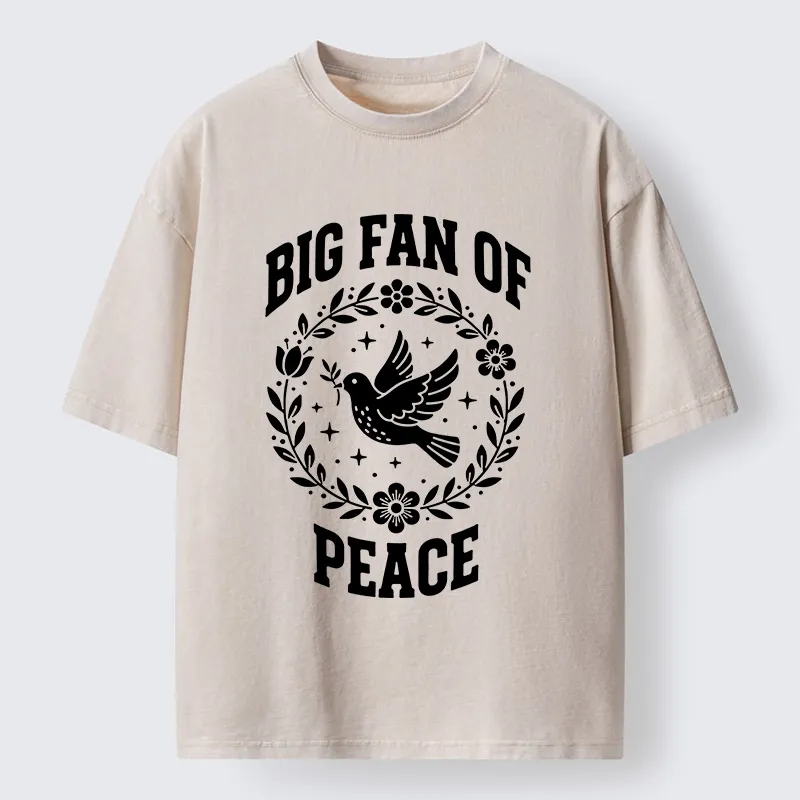 Magmoo Circle of Flower Peace Dove Washed T-Shirt-Magmoo