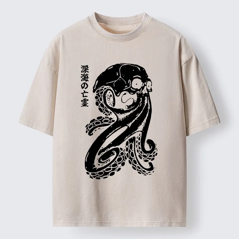 Magmoo Octopus Of The Deep Ghost Washed T-Shirt