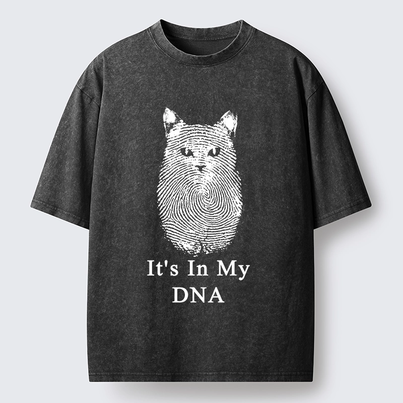 Magmoo Fingerprint Cat DNA Print Washed T-Shirt