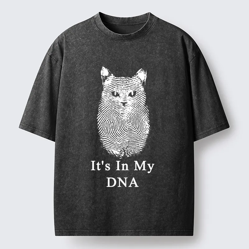 Magmoo Fingerprint Cat DNA Print Washed T-Shirt