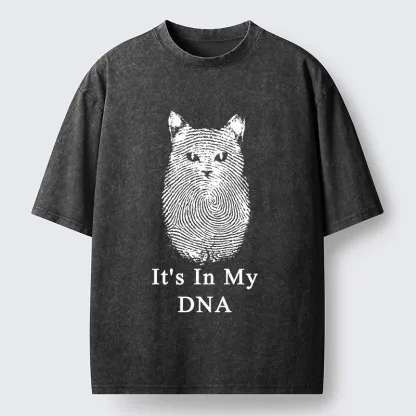 Magmoo Fingerprint Cat DNA Print Washed T-Shirt