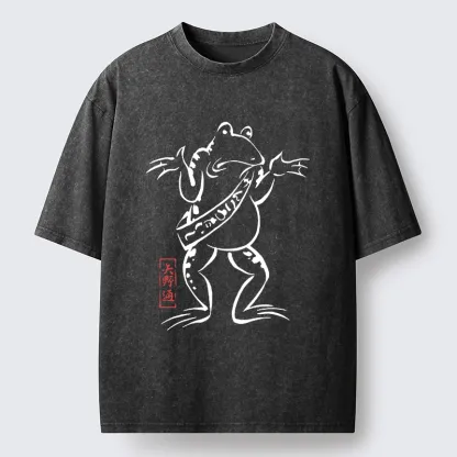 Magmoo Helpless Frog Washed T-Shirt-Magmoo