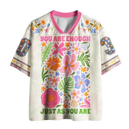 Magmoo "You Are Enough" Self-Love Floral Mesh Jersey-Magmoo