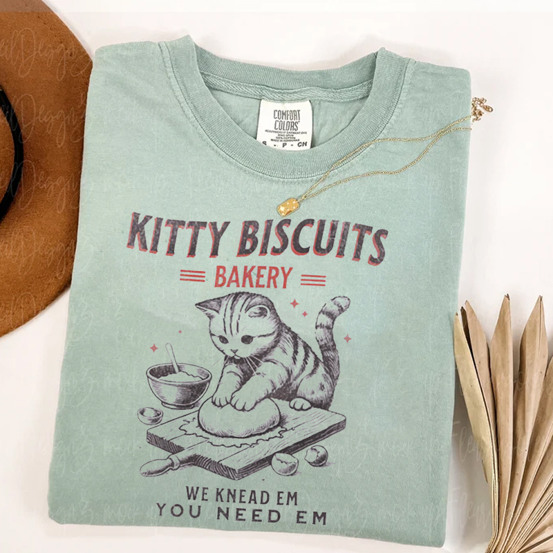 Cat Biscuit T-shirt-Magmoo