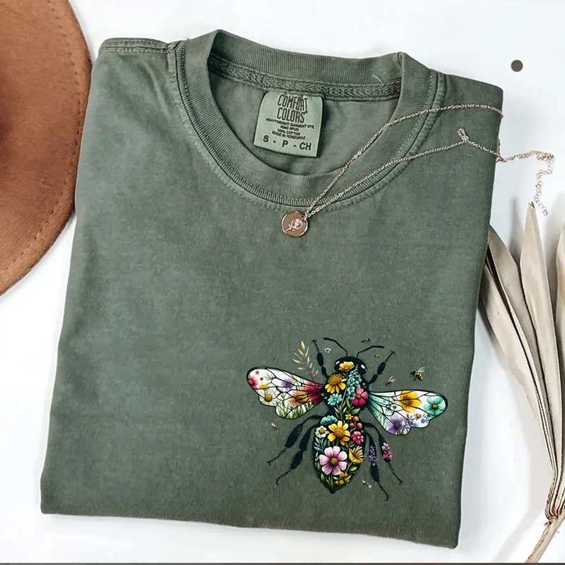 Comfort Colors Bee Wildflower T-shirt-Magmoo