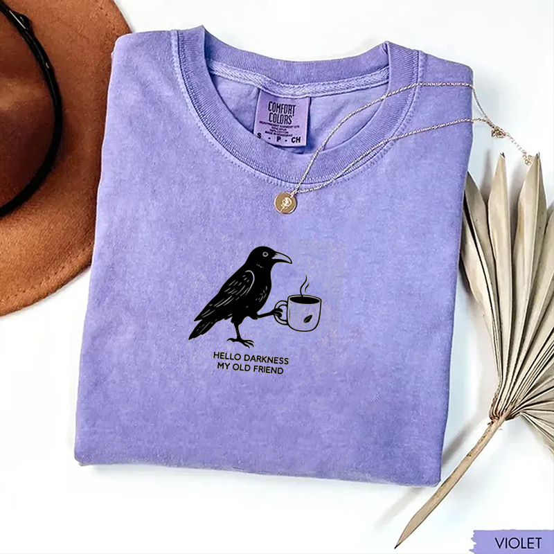 Comfort Colors Raven Crow Coffee T-shirt-Magmoo