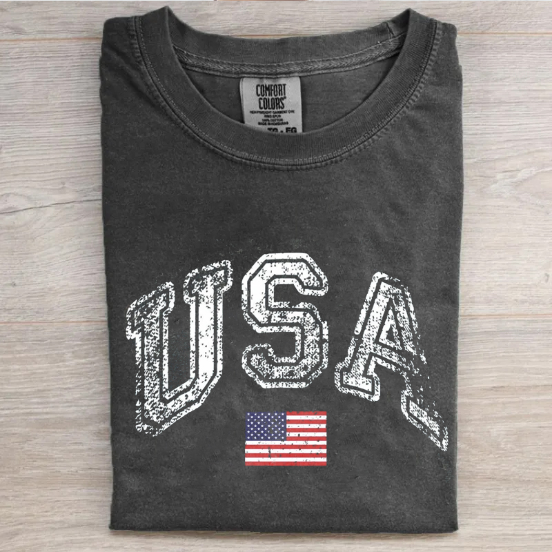 USA Distressed Flag T-shirt-Magmoo