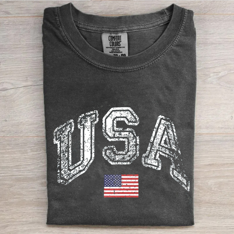 USA Distressed Flag T-shirt-Magmoo