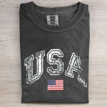USA Distressed Flag T-shirt-Magmoo