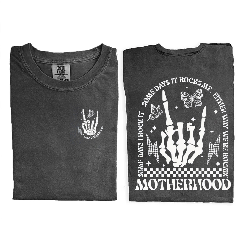 Motherhood Rock Skeleton Comfort Colors T-shirt-Magmoo