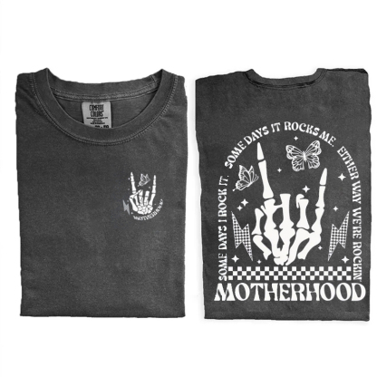 Motherhood Rock Skeleton Comfort Colors T-shirt-Magmoo