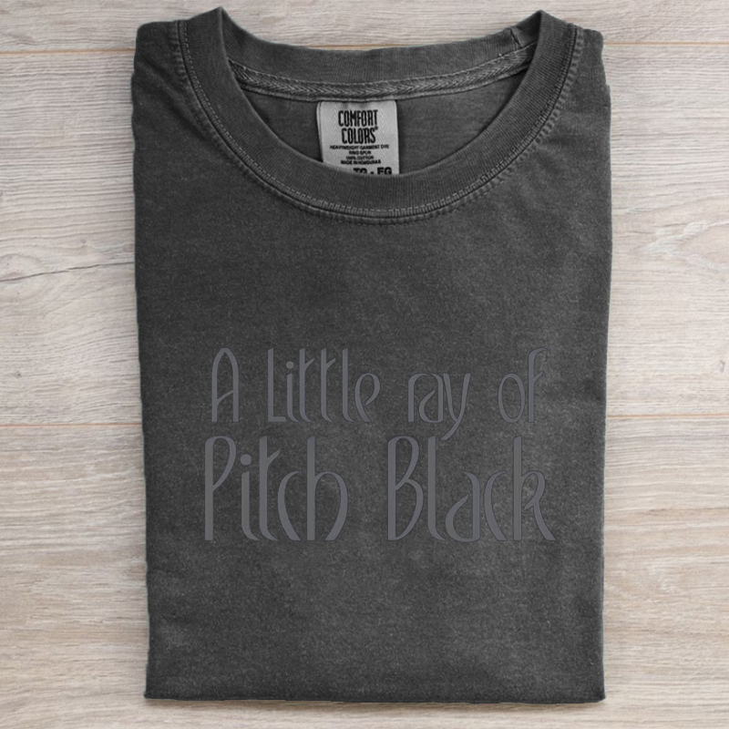 Comfort Colors Embroidered A Little Ray of Pitch Black T-shirt-Magmoo