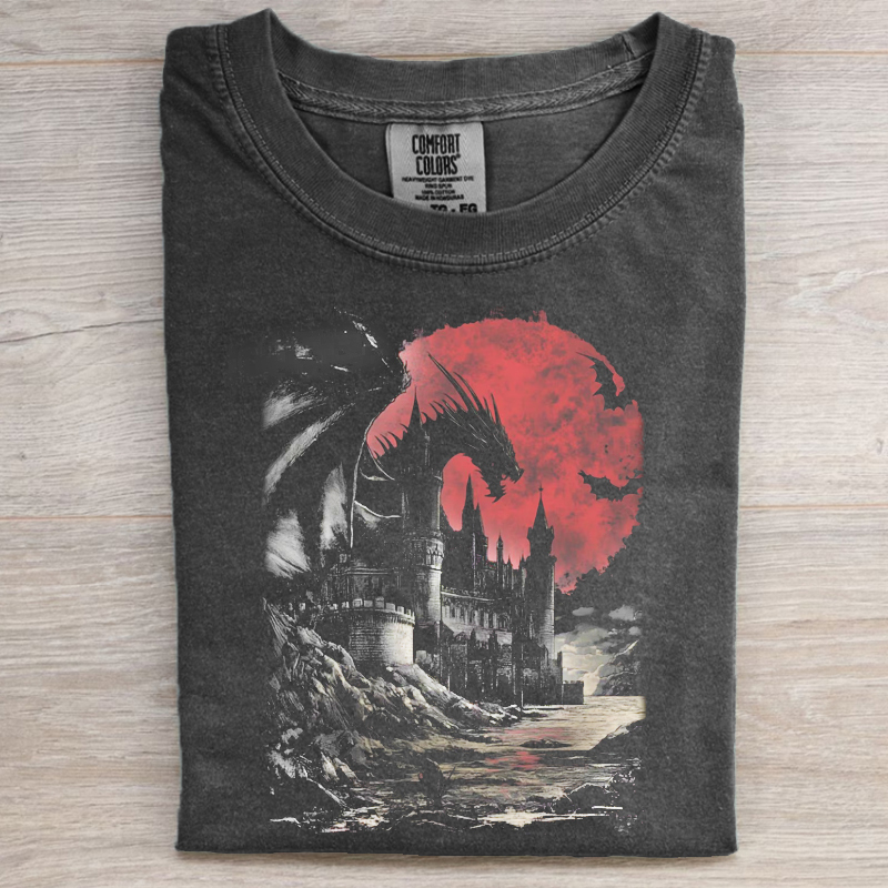Dragon Shirt Medieval Graphic T-shirt-Magmoo