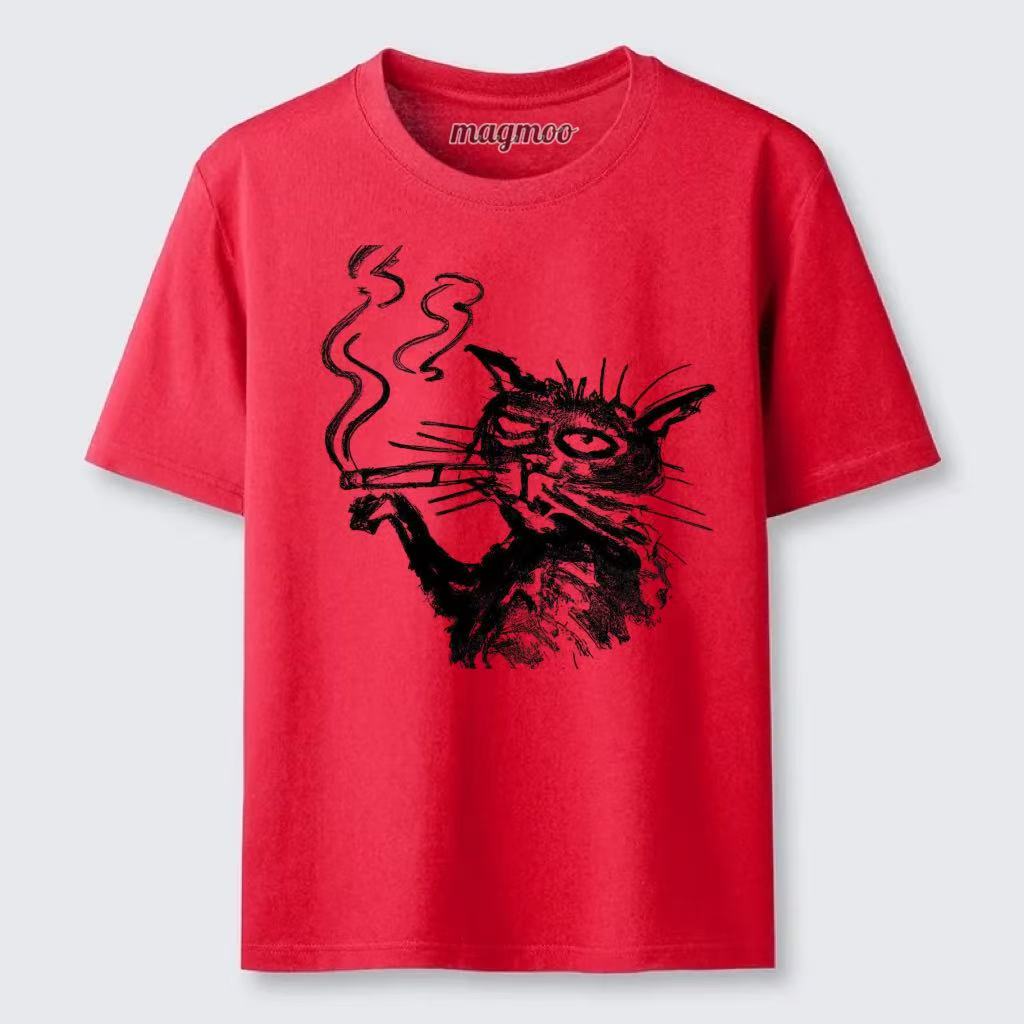 Magmoo Art Smoking Cat T-shirt