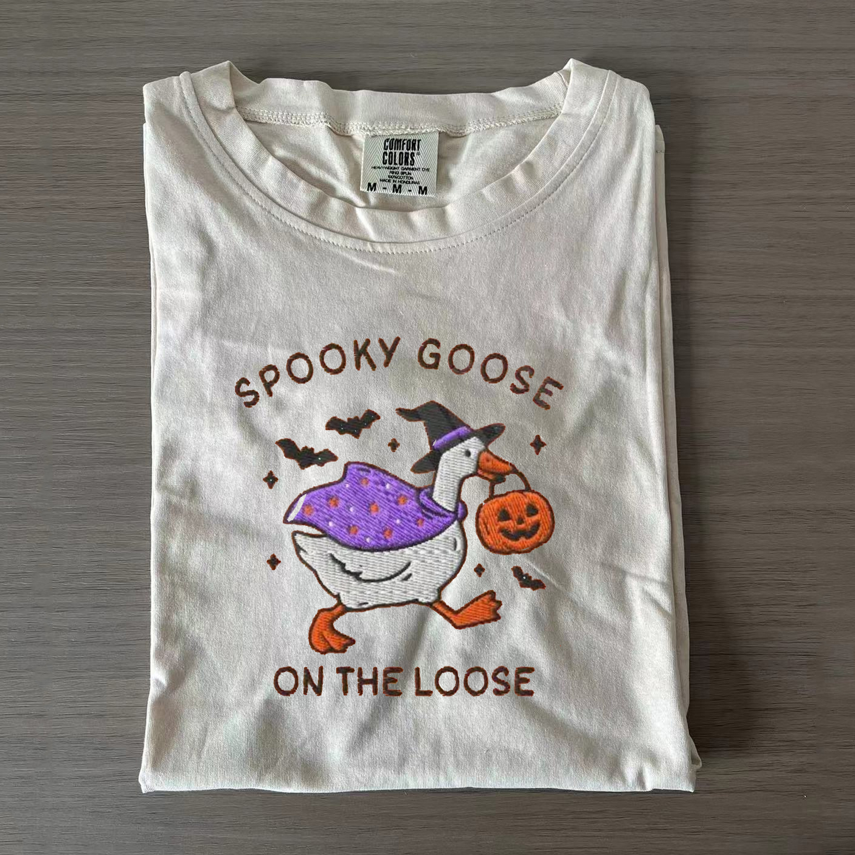 Embroidered Spooky Goose T-shirt-Magmoo
