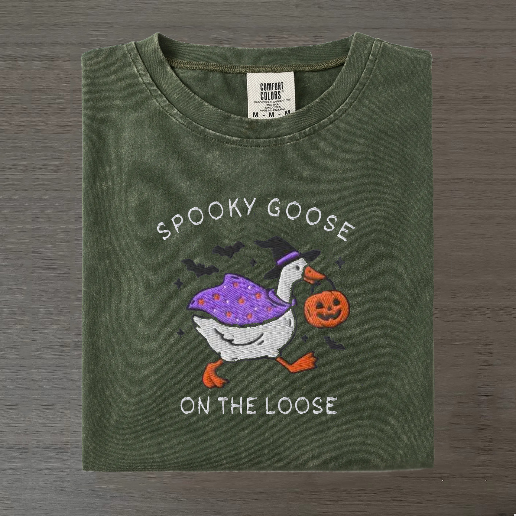 Embroidered Spooky Goose T-shirt-Magmoo