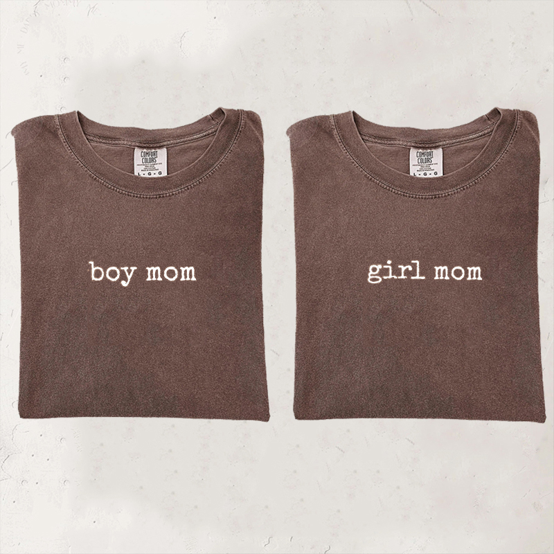 Comfort Colors Girl Mom Boy Mom T-shirt-Magmoo