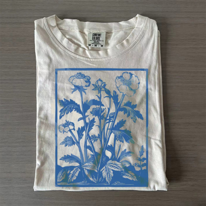 Vintage Wildflowers Graphic T-shirt-Magmoo