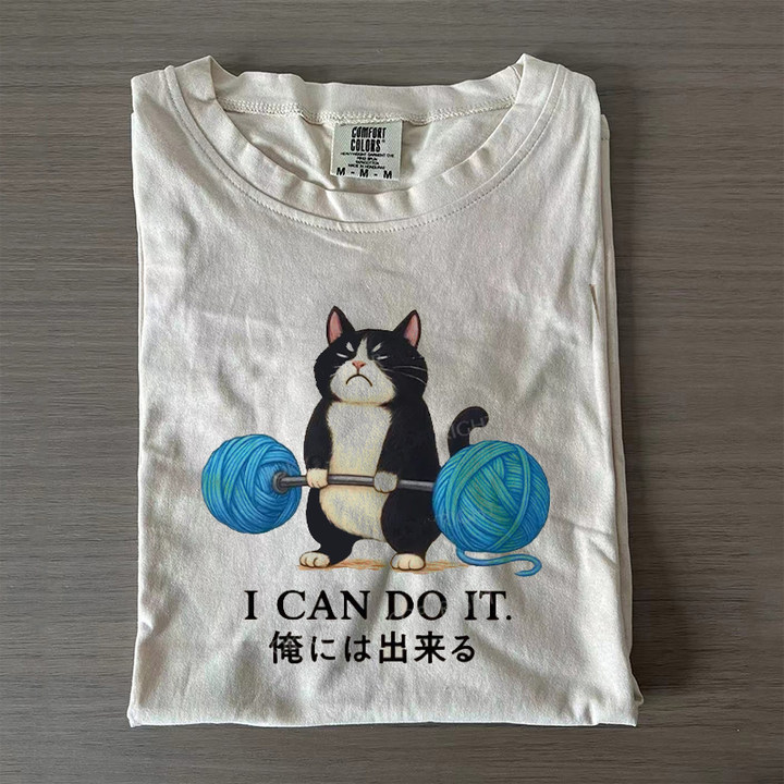 Cat Lifting Weight T-shirt-Magmoo