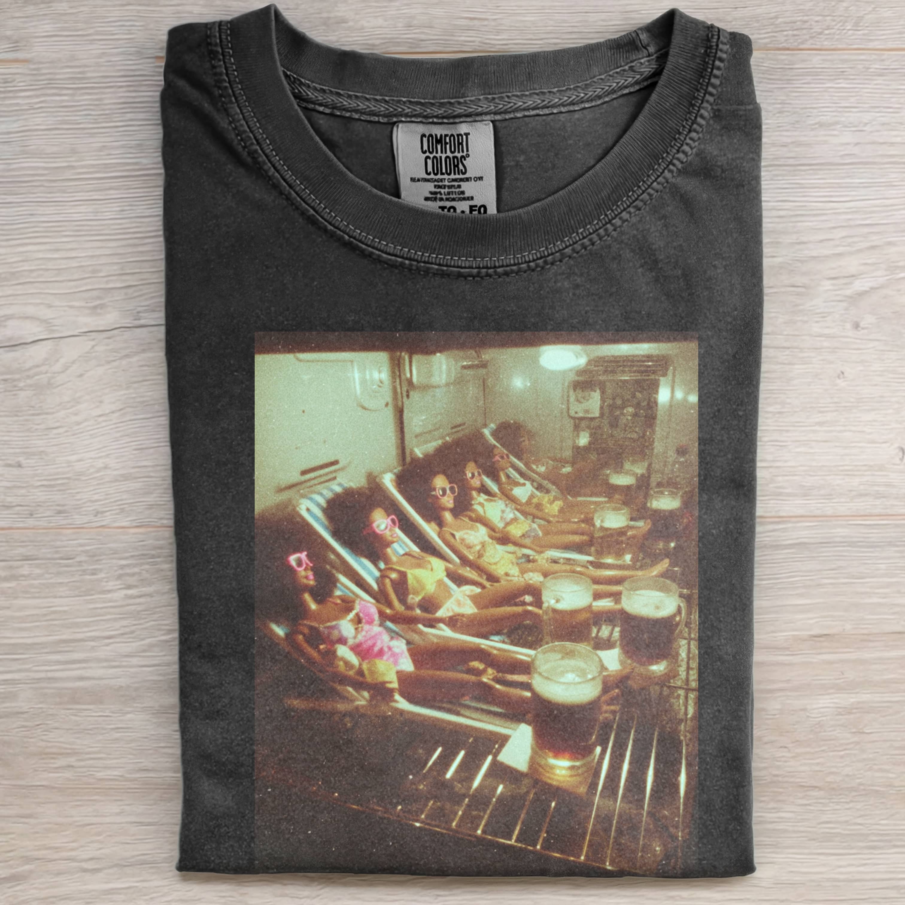 MANY BLACK BARBIECORE OVEN VACATION TEE-Magmoo