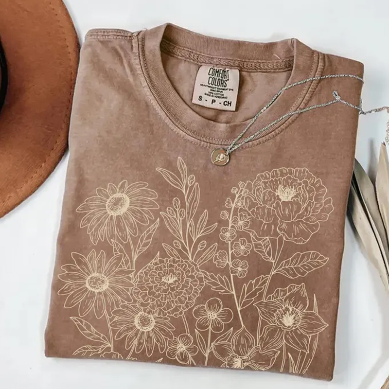 Comfort Colors Vintage Pressed Flowers T-shirt