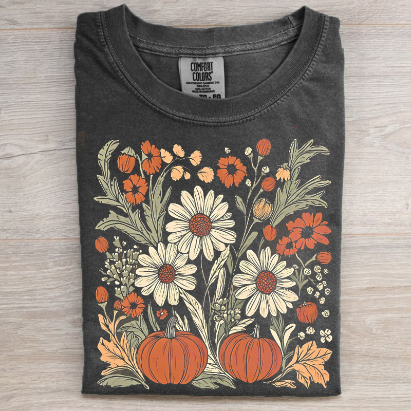 Boho Fall Floral T-shirt-Magmoo