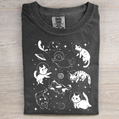 Cats In Space Comfort Colors T-shirt-Magmoo