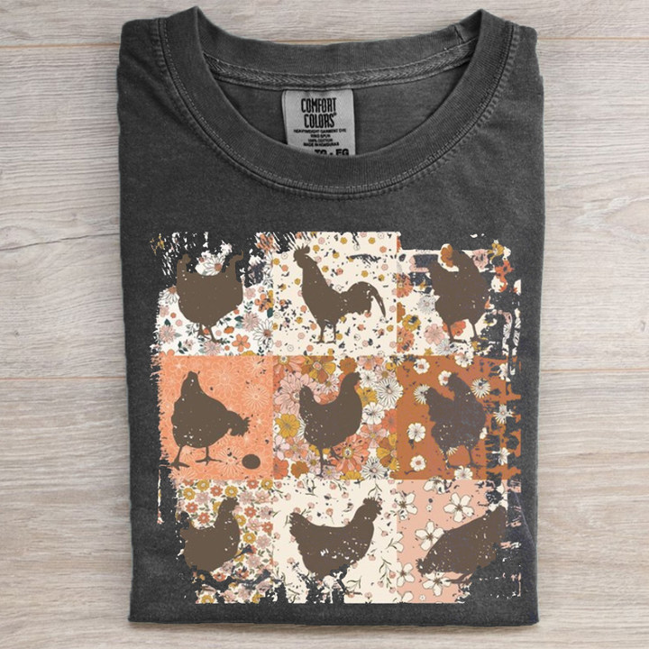 Comfort Colors Boho Chickens T-shirt-Magmoo