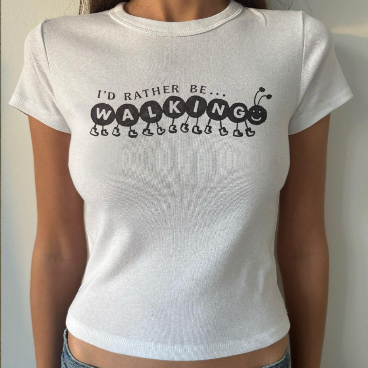 Cartoon I'd Rather Be Walking Cute Women's Tee-Magmoo