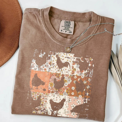 Comfort Colors Boho Chickens T-shirt-Magmoo