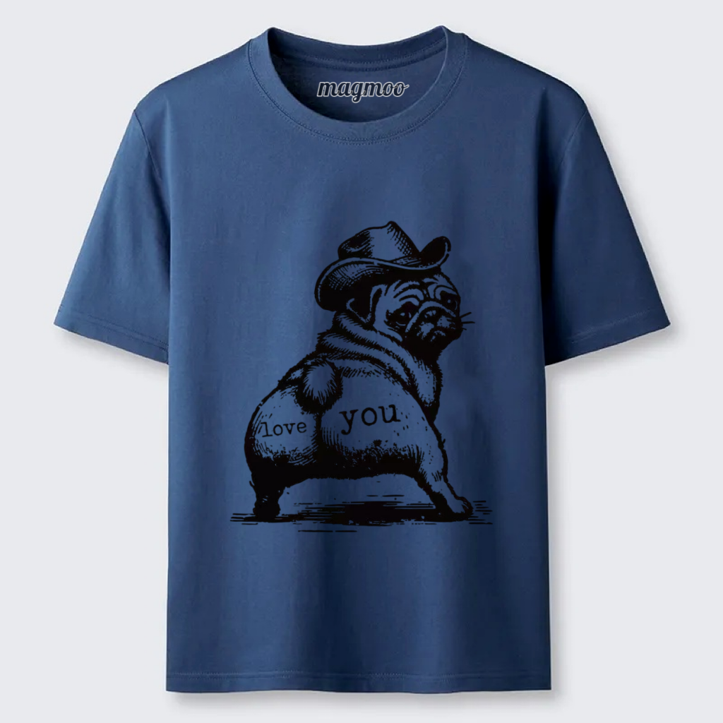 Magmoo Cowboy Pug Love T-shirt