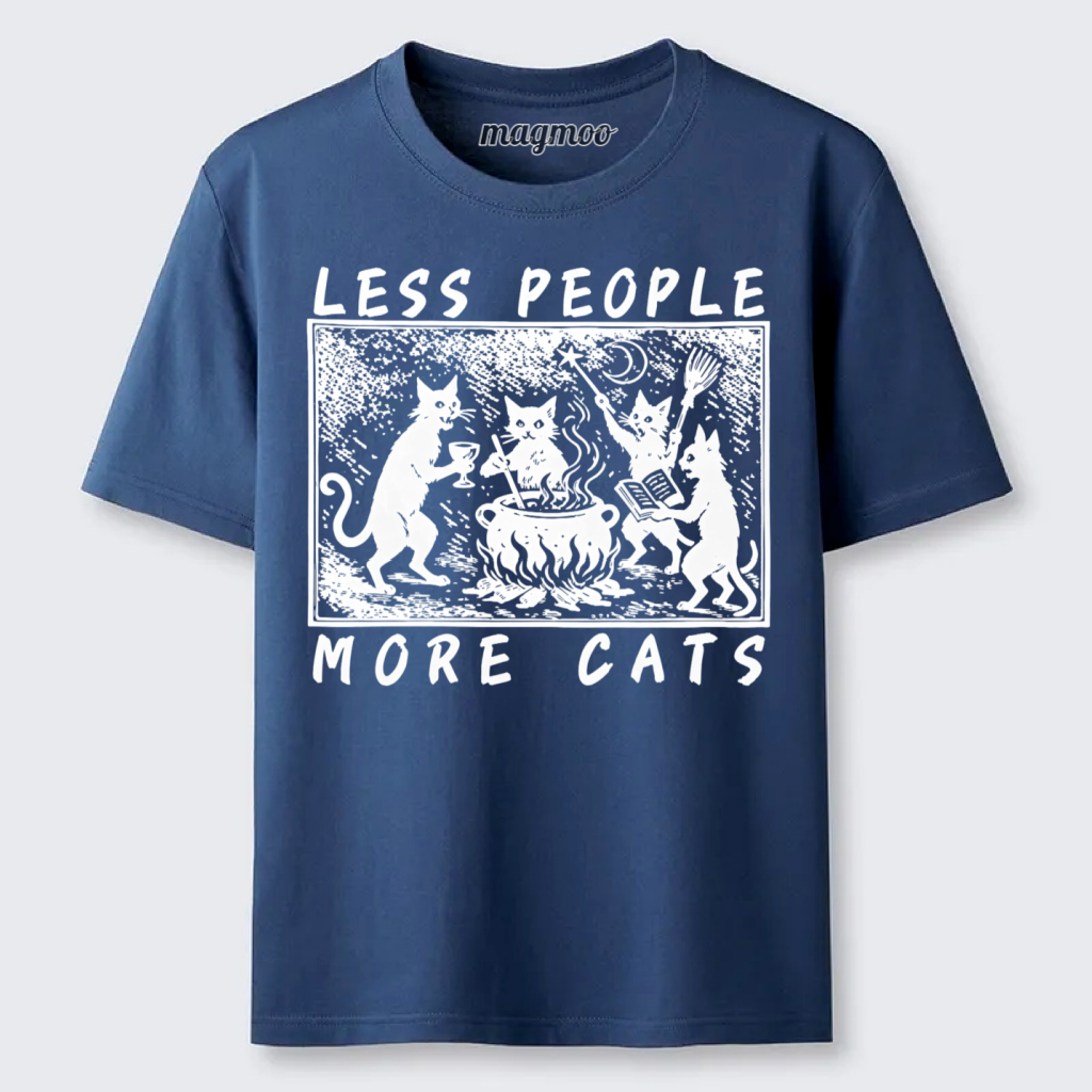 Magmoo Less People More Cats T-shirt