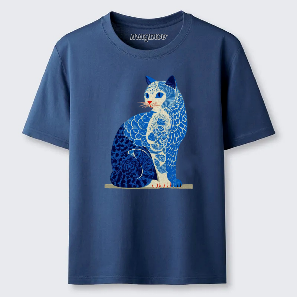 Magmoo Blue Porcelain Cat T-shirt