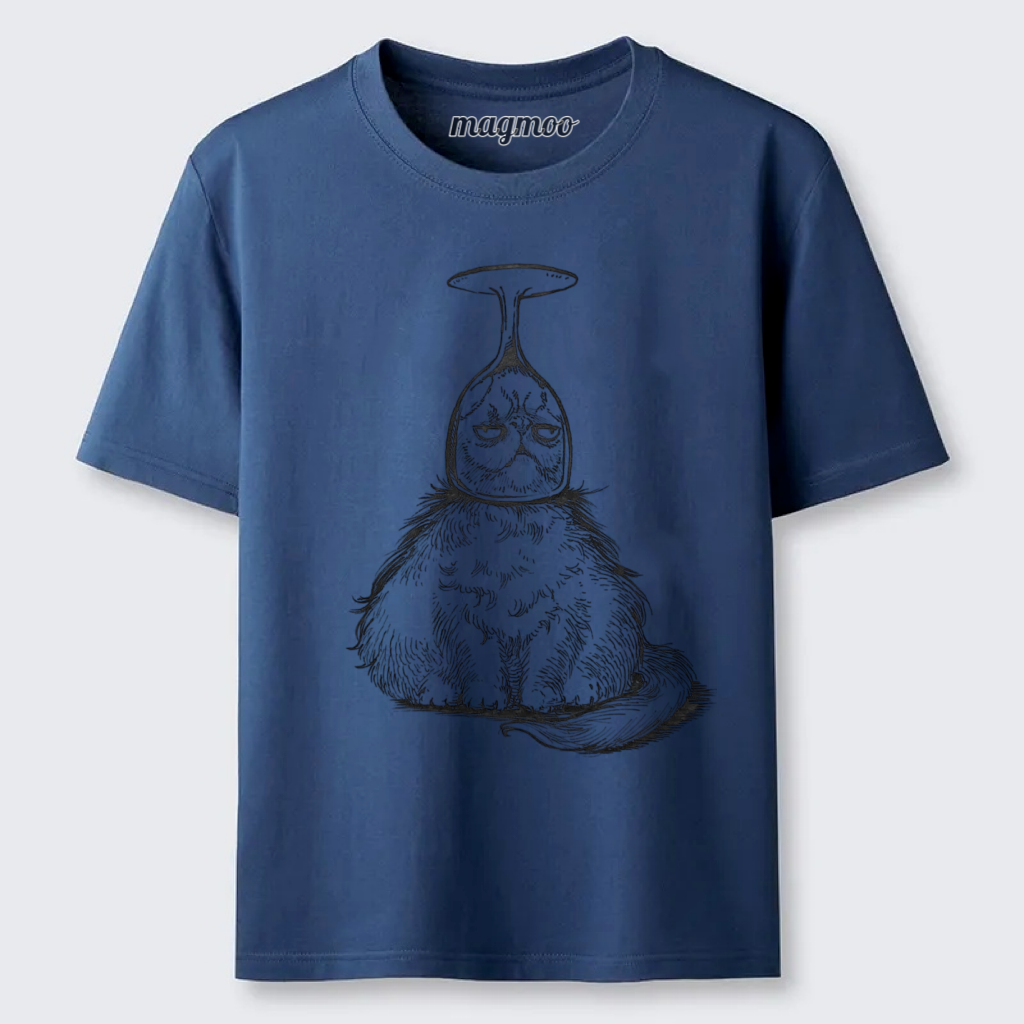 Magmoo Cat In A Wine Glass T-shirt