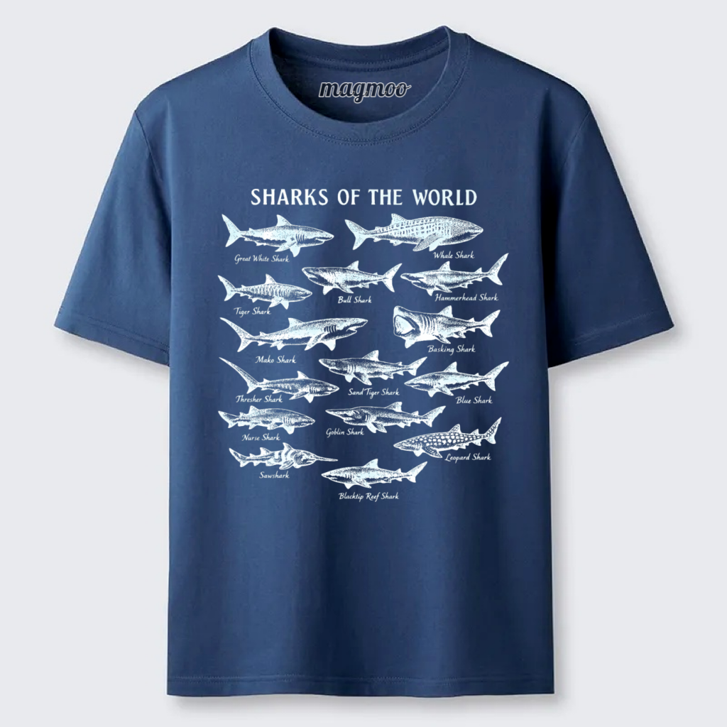 Magmoo Vintage Sharks Of The World Classic T-shirt