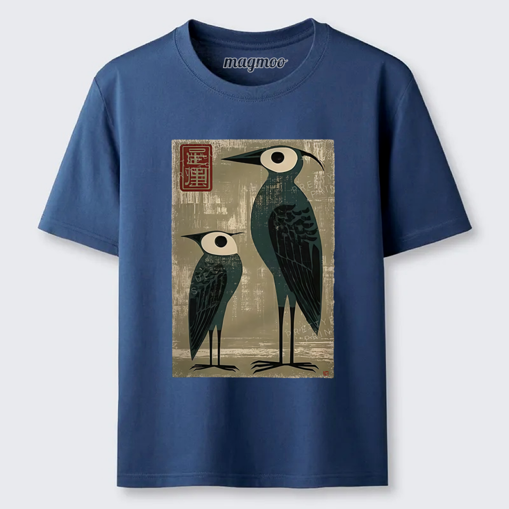 Magmoo Retro Two Birds Art Classic T-shirt