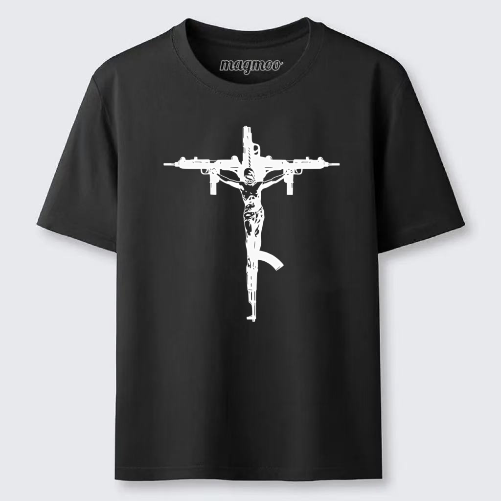 Magmoo Gun Cross Figure T-shirt
